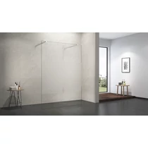 walk-in zuhanyfal 100x200cm 8mm-es nano vízlepergető test csíkos üveggel kitámasztó karral  