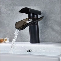 Kalapos Black fekete üveges mosdó csaptelep