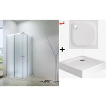80x80-es szögletes zuhanykabin 6mm-es nano Matt vízlepergető üveggel Laura prémium zuhanytálcával 80x80-es szögletes zuhanykabin 6mm-es nano Matt vízlepergető üveggel Laura prémium zuhanytálcával