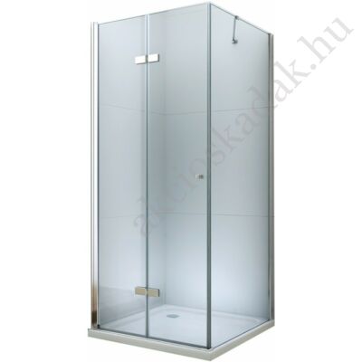 Royal space 90x90-es Fix üveg+összecsukható ajtós zuhanykabin 6mm-es nano vízlepergető üveggel zuhanytálca nélkül