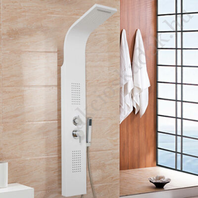 Aspen White rozsdamentes zuhanypanel vízeséssel,4 funkciós 