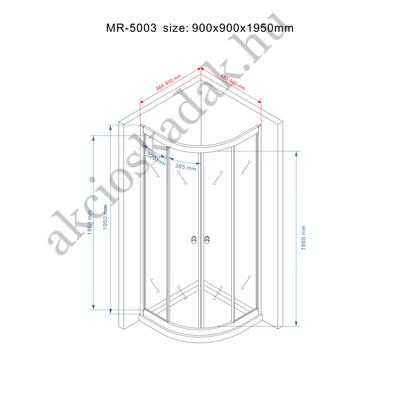 Royal standard 90x90 íves zuhanykabin Maja Prémium zuhanytálcával 6mm-es nano átlátszó vízlepergető üveggel