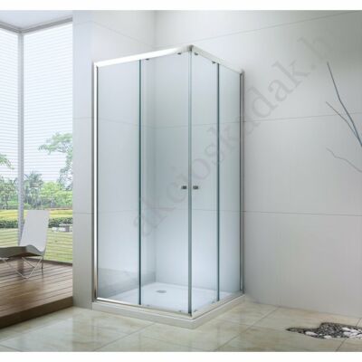 Royal trend 80x80-es szögletes zuhanykabin 6mm-es nano átlátszó vízlepergető üveggel zuhanytálca nélkül