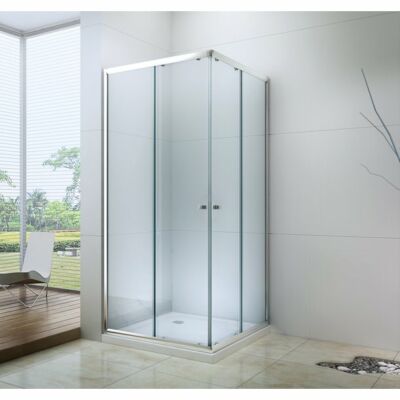 Royal trend 90x90-es szögletes zuhanykabin 6mm-es nano Matt vízlepergető üveggel Laura prémium zuhanytálcával