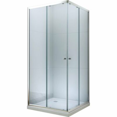 Royal trend 90x90-es szögletes zuhanykabin 6mm-es nano átlátszó vízlepergető üveggel Laura prémium zuhanytálcával + AJÁNDÉK 90-es szifonnal!