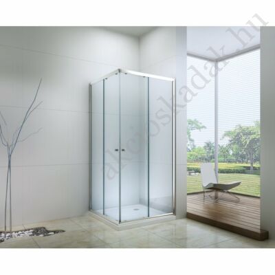 Royal trend 90x90-es szögletes zuhanykabin 6mm-es nano átlátszó vízlepergető üveggel Laura prémium zuhanytálcával + AJÁNDÉK 90-es szifonnal!