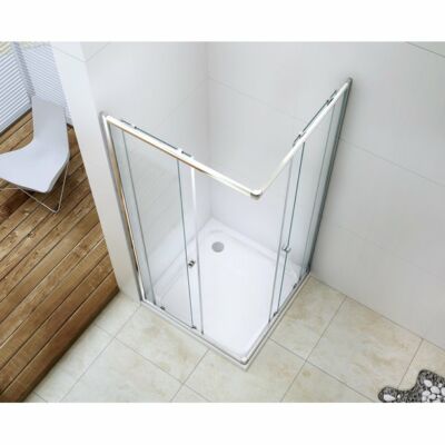 Royal trend zuhanykabin  80x90-es szögletes 6mm-es nano átlátszó vízlepergető üveggel jobbos-balos beépítés Zuhanytálca nélkül