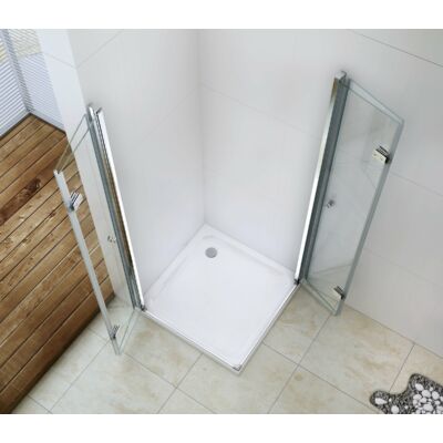 Royal relax 90x90 összecsukható zuhanykabin ABS alacsony zuhanytálcával 6mm-es nano vízlepergető üveggel 