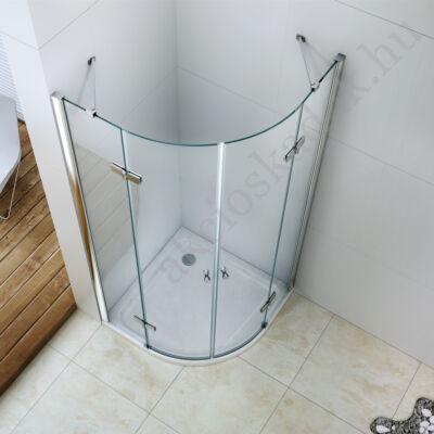 Royal deluxe Íves 90x90-as zsanéros zuhanykabin 6mm-es nano vízlepergető üveggel ABS alacsony Zuhanytálcával