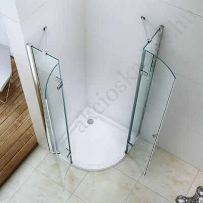 Royal deluxe 80x80-as zsanéros zuhanykabin 6mm-es nano vízlepergető üveggel 16cm Maja Prémium zuhanytálcával Szifonnal