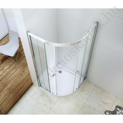 Royal standard 90x90-es íves zuhanykabin 6mm-es nano vízlepergető üveggel zuhanytálca nélkül