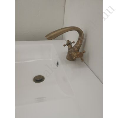 Bronz kétgombos mosdó csaptelep - Vintage Antik csaptelep