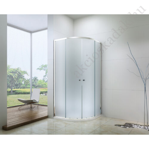 90x90-es íves zuhanykabin 6mm-es nano vízlepergető MATT üveggel zuhanytálca nélkül