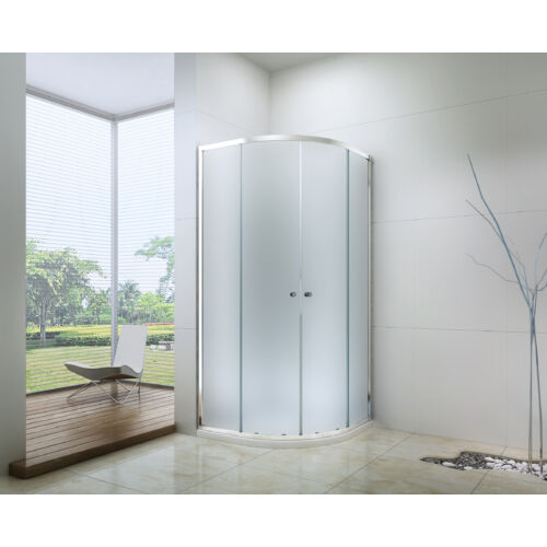 90x90-es íves zuhanykabin ABS alacsony zuhanytálcával  6mm-es nano vízlepergető MATT üveggel