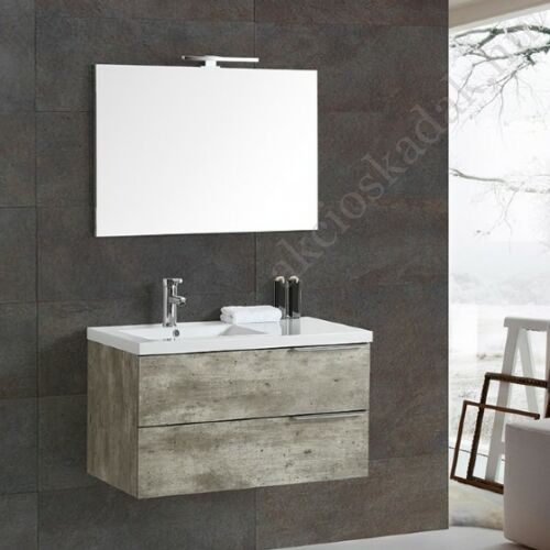 Függesztett fürdőszobabútor 90cm tükörrel világítással öntött márvány mosdóval! AKCIÓ!