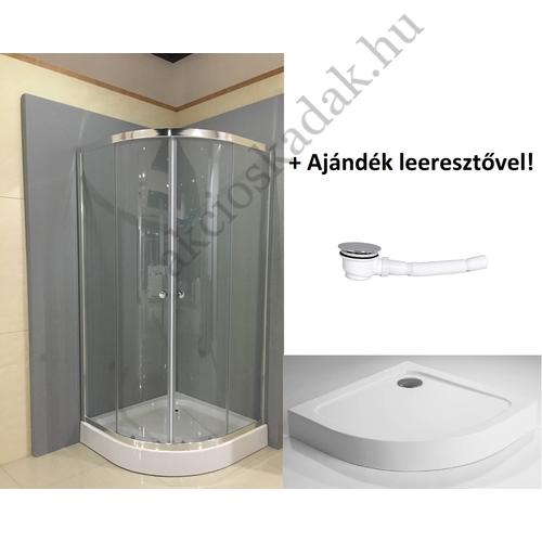 90x90 íves zuhanykabin átlátszó üveggel 