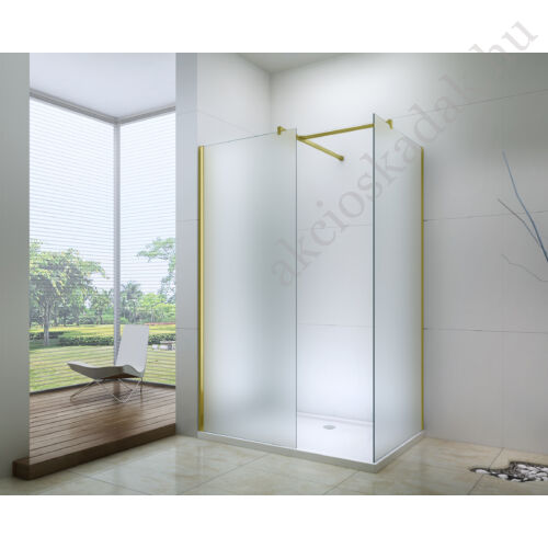 Dupla zuhanyfal arany - arany T profillal matt üveggel