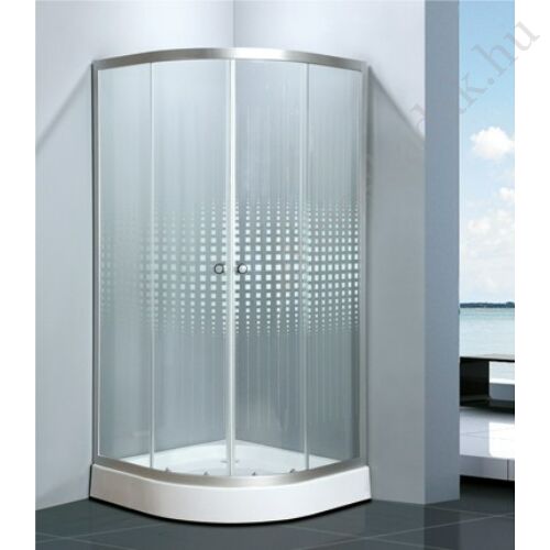 Zuhanykabin webáruház 80x80 íves Matrix üveggel zuhanytálca nélkül