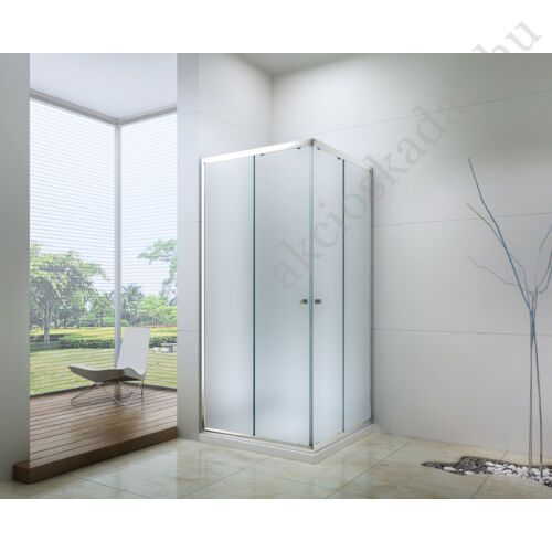 90x90-es szögletes zuhanykabin 6mm-es nano vízlepergető MATT üveggel Zuhanytálca nélkül